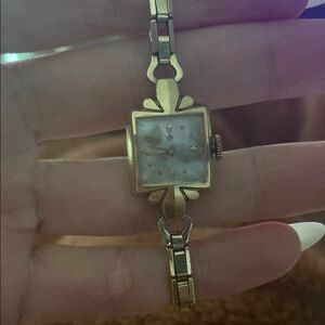 Omega Gold Square Watch with Vintage Design